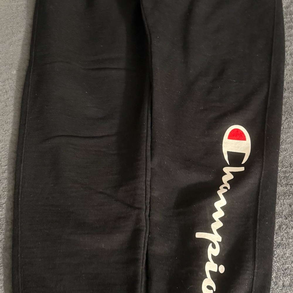 Champion Black Script Logo Sweatpants